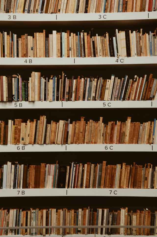 books file on shelf